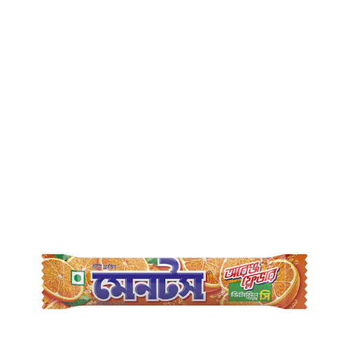 Mentos Orange Flavor Chewy Candy Roll~ 21 Gm