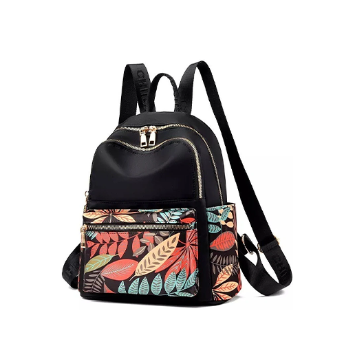 Stylish Women Black Color Printed Backpack~ 1 Pcs