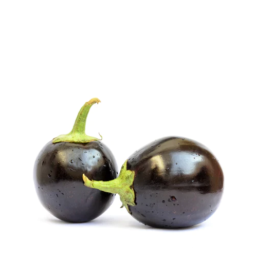 Gol Kalo Begun (Round Black Brinjal)~ 500 Gm