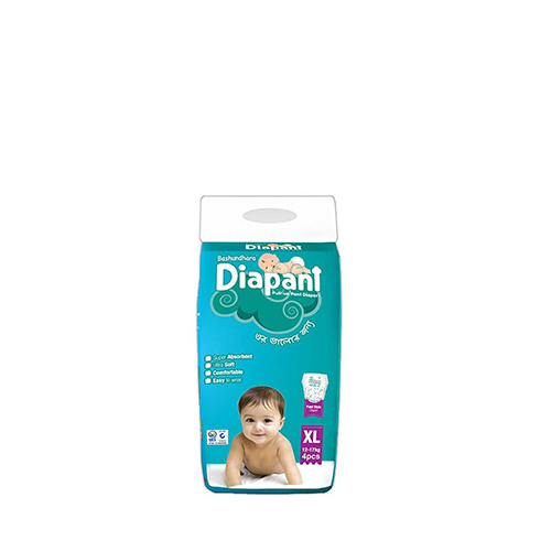 Bashundhara Diapant Pant Style Baby Diaper XL Size (12-17 kg)~4 Pcs