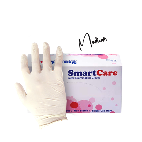 SmartCare Surgical Examination Gloves Medium Size Box~ 100 Pcs