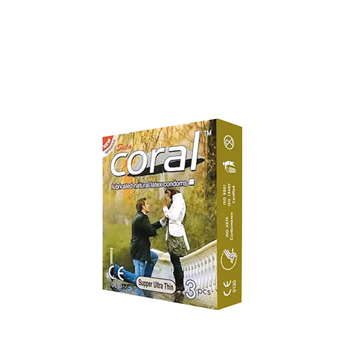Coral Super Ultra Thin Lubricated Natural Latex Condom~(3 pcs/Pack)