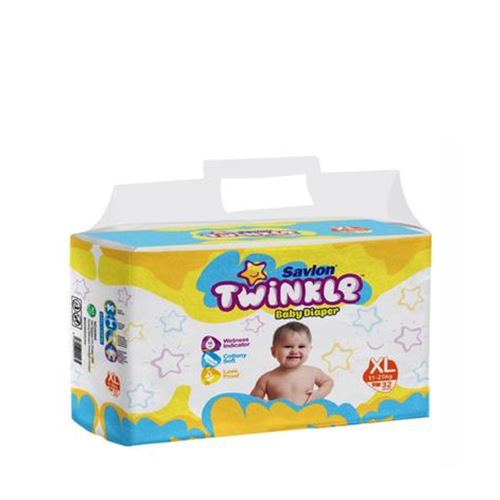 Savlon Twinkle Belt Style Baby Diaper XL Size (11-25 kg)~32 Pcs
