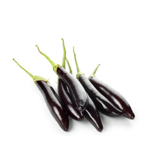 Lomba Kalo Begun (Long Black Brinjal Black)~ 500Gm
